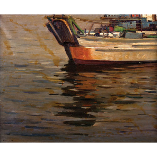 Sub.:3 - Lote: 119 - JOSEP POM�S ABELLA (Tarragaona, 1940) Puerto de Barcelona