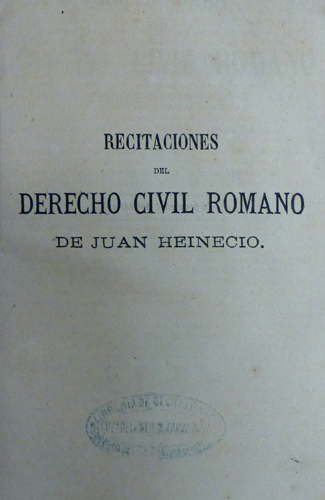 Sub.:3 - Lote: 2004 -  Derecho. HEINECIO, Juan. 