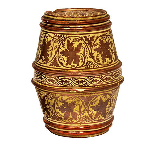 Sub.:30 - Lote: 175 -  Barrilete en cer�mica de reflejos. Manises s. XIX