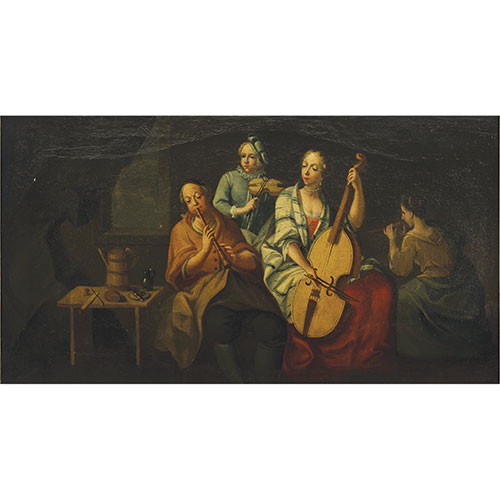 Sub.:30 - Lote: 136 - ESCUELA FRANCESA S. XVIII La lecci�n de m�sica