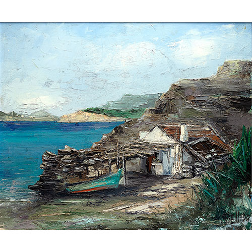 Sub.:30 - Lote: 150 - JOAQU�N BELLIDO (Valencia, S. XIX) Casa en la costa