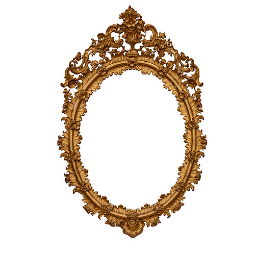 Sub.:30 - Lote: 263 -  Gran espejo ovalado realizado en madera tallada con su dorado original