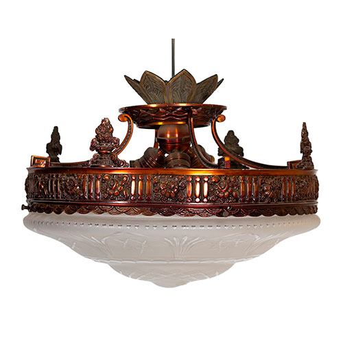 Sub.:30 - Lote: 185 -  Plaf�n en metal y cristal tallado