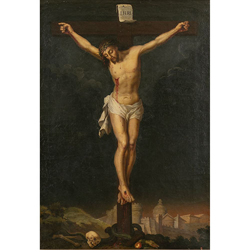 Sub.:31 - Lote: 91 - ESCUELA FLAMENCA S. XVIII Cristo en la cruz