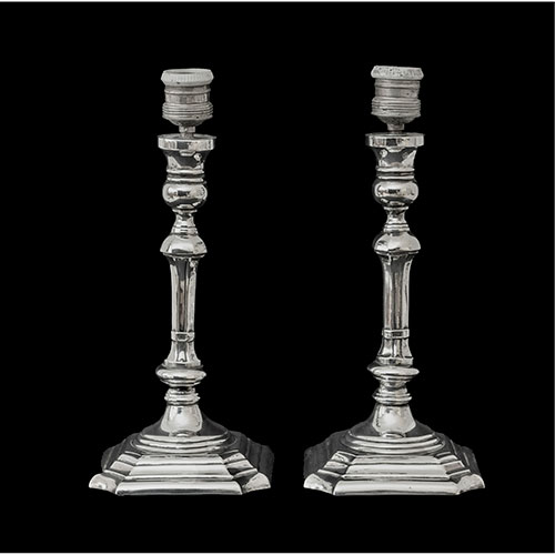 Sub.:31 - Lote: 161 -  Pareja de l�mparas de mesa en plata