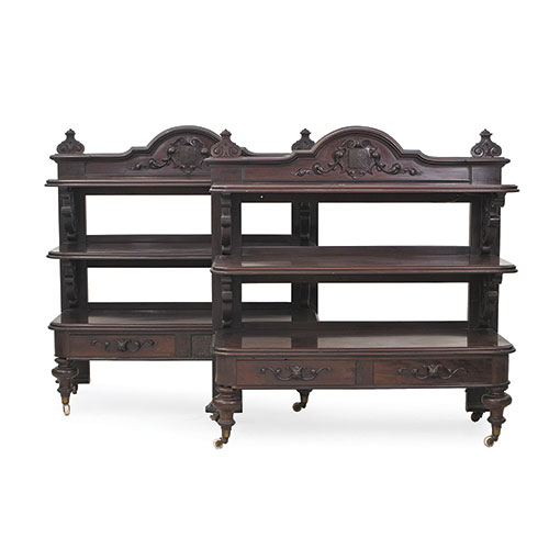 Sub.:31 - Lote: 128 -  Pareja de aparadores en madera de caoba, S. XIX.