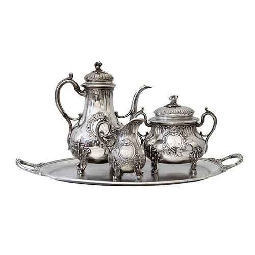 Sub.:31 - Lote: 158 -  Juego de caf� en plata