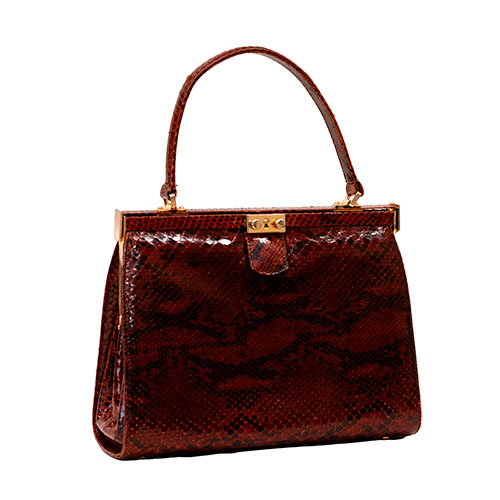 Sub.:31 - Lote: 296 -  Bolso con su monedero en piel de serpiente .A�os 60