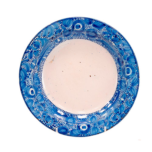 Sub.:31 - Lote: 295 -  Plato de cer�mica aragonesa en blanco y azul