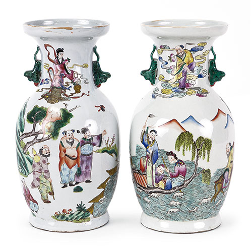 Sub.:31 - Lote: 207 -  Pareja de jarrones en porcelana china, ca. 1940