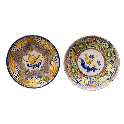 Sub.:32 - Lote: 1289 -  Dos platos de p�jaros en cer�mica de Manises.