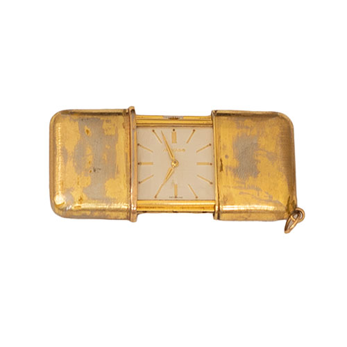 Sub.:32 - Lote: 174 -  Reloj de petaca marca Movado de caja met�lica dorada