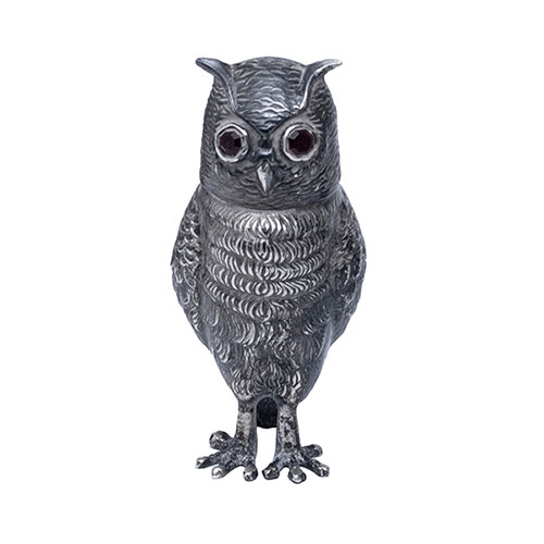 Sub.:32 - Lote: 1318 -  B�ho en plata con cabeza m�vil y deposito interior