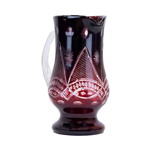 Sub.:32 - Lote: 1301 -  Jarra de cristal granate tallado