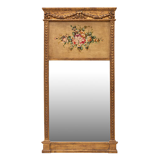 Sub.:32 - Lote: 1265 -  Trumeau con flores en madera tallada