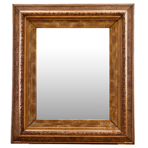 Sub.:32 - Lote: 1385 -  Espejo dorado en madera y estuco