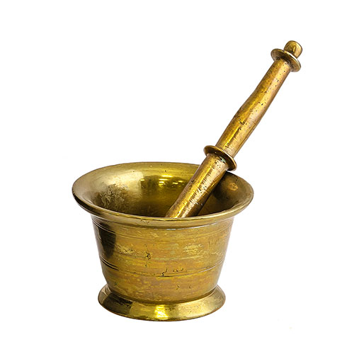 Sub.:33 - Lote: 226 -  Almirez de broce moderno liso, con mano.