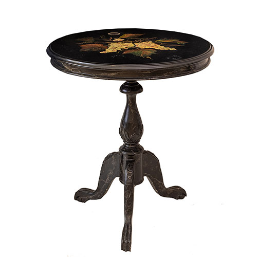 Sub.:33 - Lote: 1309 -  Velador redondo policromado