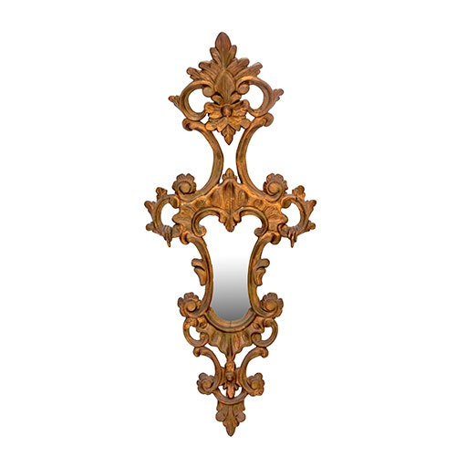 Sub.:33 - Lote: 1462 -  Pareja de cornucopias en madera tallada y dorada.