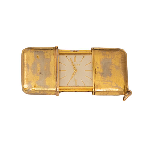 Sub.:33 - Lote: 1353 -  Reloj de petaca marca Movado de caja met�lica dorada