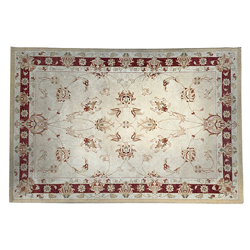 Sub.:33 - Lote: 1351 -  Alfombra en lana con orla perimetral en granate