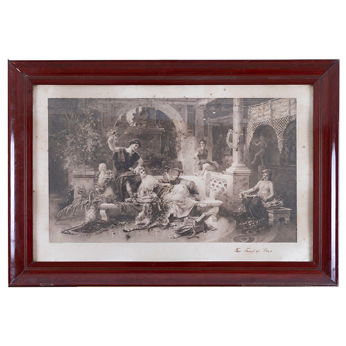 Sub.:33 - Lote: 1303 -  Pareja de marcos en madera de caoba con l�minas.