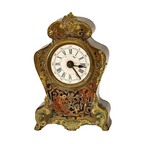 Sub.:34 - Lote: 343 -  Despertador estilo Luis XV en marqueter�a de lat�n