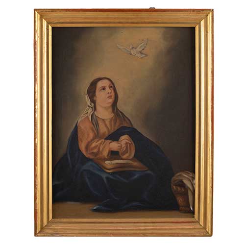 Sub.:34 - Lote: 109 - ESCUELA ESPA�OLA (S. XVIII) Virgen ni�a y Ni�o de la pasi�n