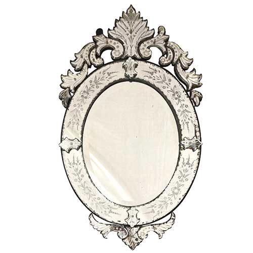 Sub.:34 - Lote: 165 -  Espejo veneciano con decoraci�n grabada