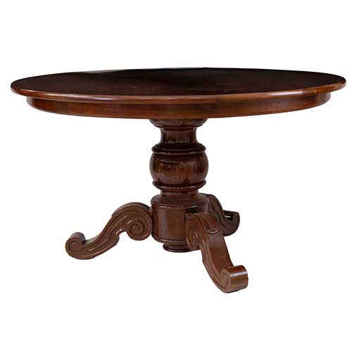 Sub.:34 - Lote: 235 -  Mesa redonda de comedor en madera patinada.