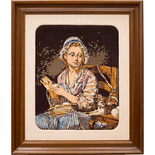 Sub.:34 - Lote: 247 -  Trabajo de petit-point enmarcado