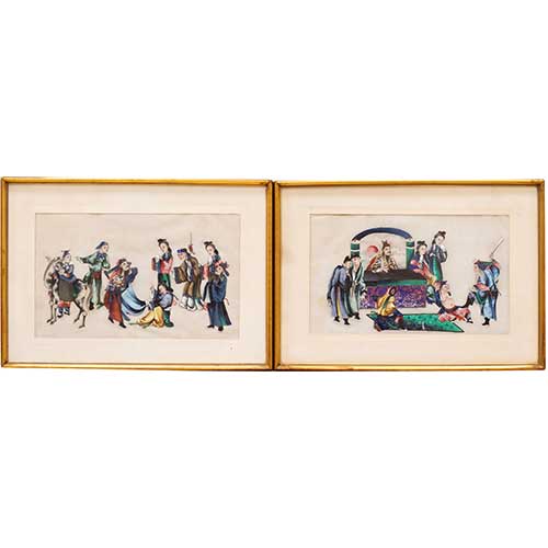 Sub.:34 - Lote: 212 -  Pareja de papeles de arroz