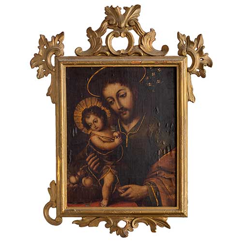 Sub.:34 - Lote: 110 - ESCUELA COLONIAL S. XVIII San Jos� con ni�o