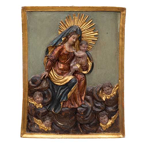 Sub.:34 - Lote: 177 -  Virgen con ni�o rodeada de �ngeles