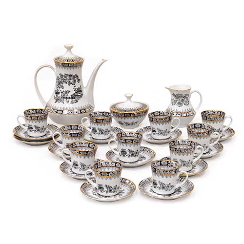 Sub.:34 - Lote: 268 -  Juego de caf� en porcelana de Santa Clara, Vigo