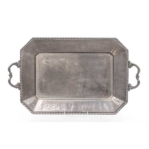 Sub.:34 - Lote: 292 -  Dos bandejas de metal plateado de diferentes tama�os