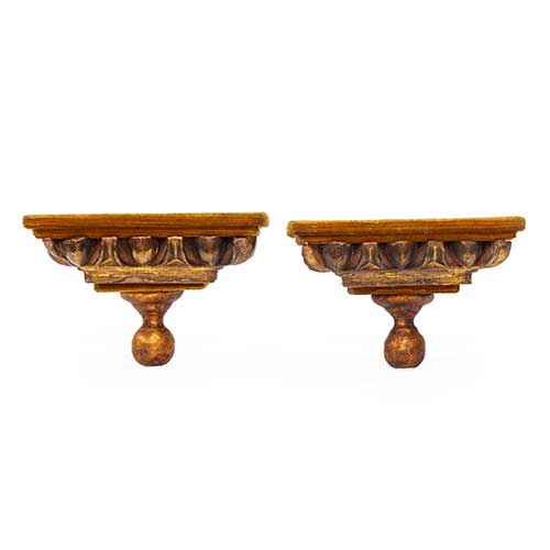 Sub.:34 - Lote: 198 -  M�nsulas en madera tallada y dorada siglo XVIII