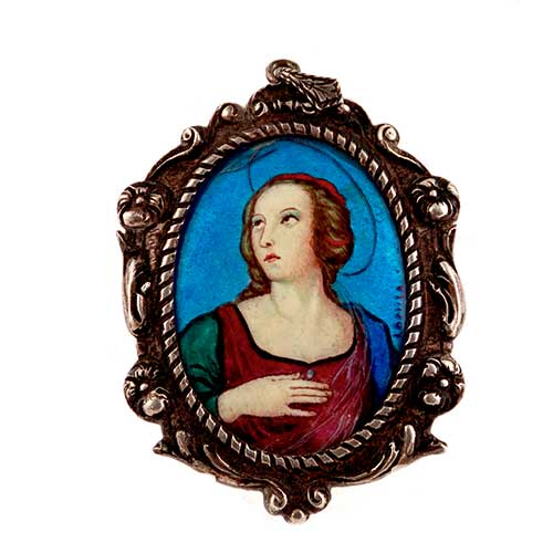 Sub.:34 - Lote: 330 - GERM�N GIL LOSILLA activo en Zaragoza 1� mitad del s. XX Medalla en esmalte, firmada Losilla.