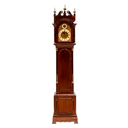 Sub.:35 - Lote: 295 -  Reloj London �poca Jorge IV de caja alta en madera de caoba con soner�a de carrill�n