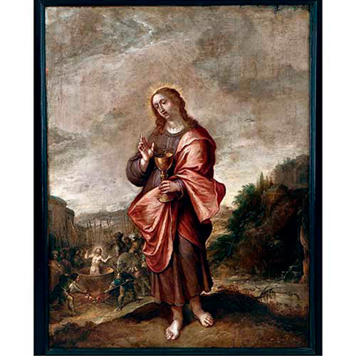 Sub.:35 - Lote: 299 - FRANS FRANCKEN II (Amberes, 1581-1642) San Juan Evangelista