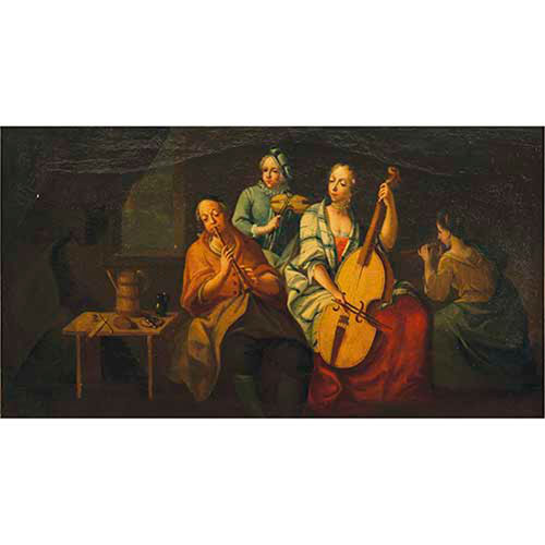 Sub.:35 - Lote: 152 - ESCUELA FRANCESA S. XVIII La leccin de msica