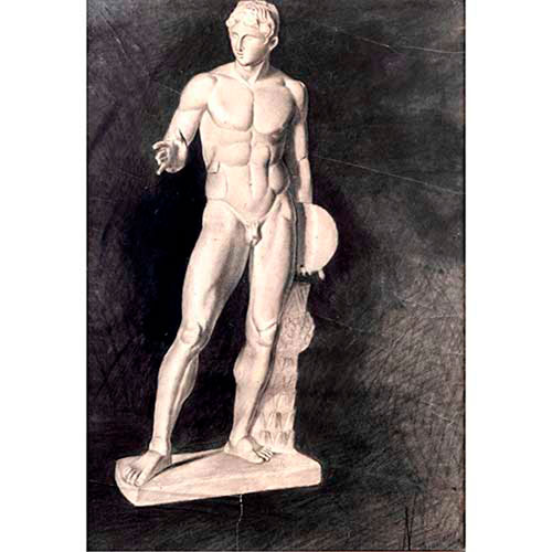 Sub.:35 - Lote: 232 -  Escultura de atleta con disco