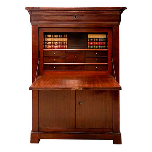 Sub.:35 - Lote: 197 -  Secretaire-Abattant en madera patinada con caj�n superior y dos puertas en la parte baja.