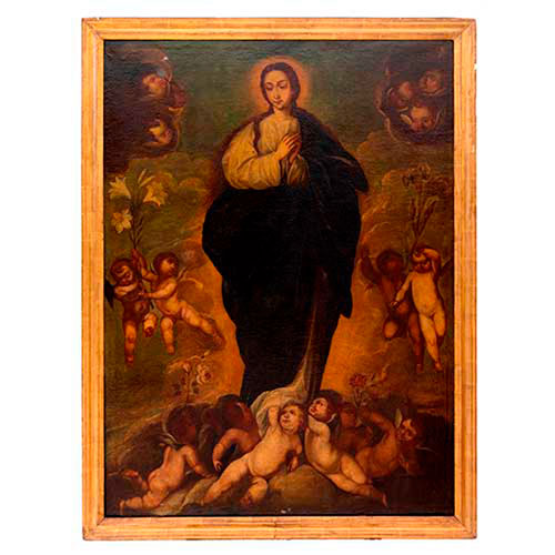 Sub.:35 - Lote: 151 - ESCUELA GRANADINA, S.XVII Inmaculada con ngeles
