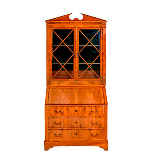 Sub.:35 - Lote: 196 -  Escritorio de dos cuerpos con librer�a estilo ingl�s. Conserva la llave.