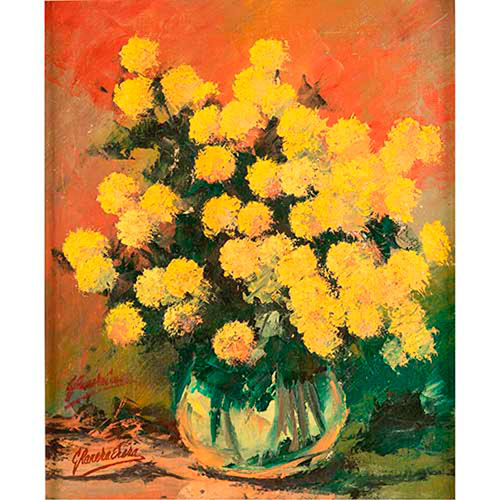 Sub.:35 - Lote: 207 - GASPAR RANERA EREZA (Zaragoza, 1920) Crisantemos Pompon