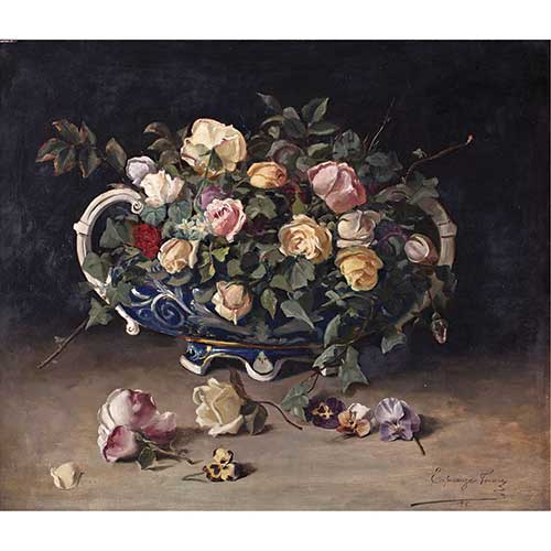 Sub.:36 - Lote: 44 - ESPERANZA FONSECA (Crdoba, ltimas dcadas del S. XIX) Bodegn con flores