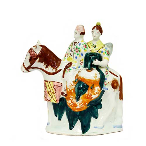 Sub.:36 - Lote: 255 -  Caballo con dos jinetes en cer�mica de Manises