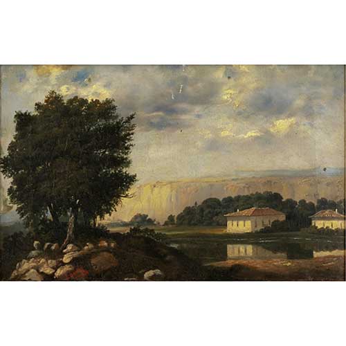 Sub.:36 - Lote: 105 - JULIO LAMBLA (Slesat, S. XIX) Pareja de paisajes de Espaa