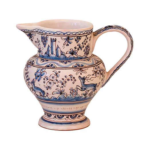 Sub.:36 - Lote: 183 -  Jarra en cer�mica pintada con escenas campestres. Portugal.